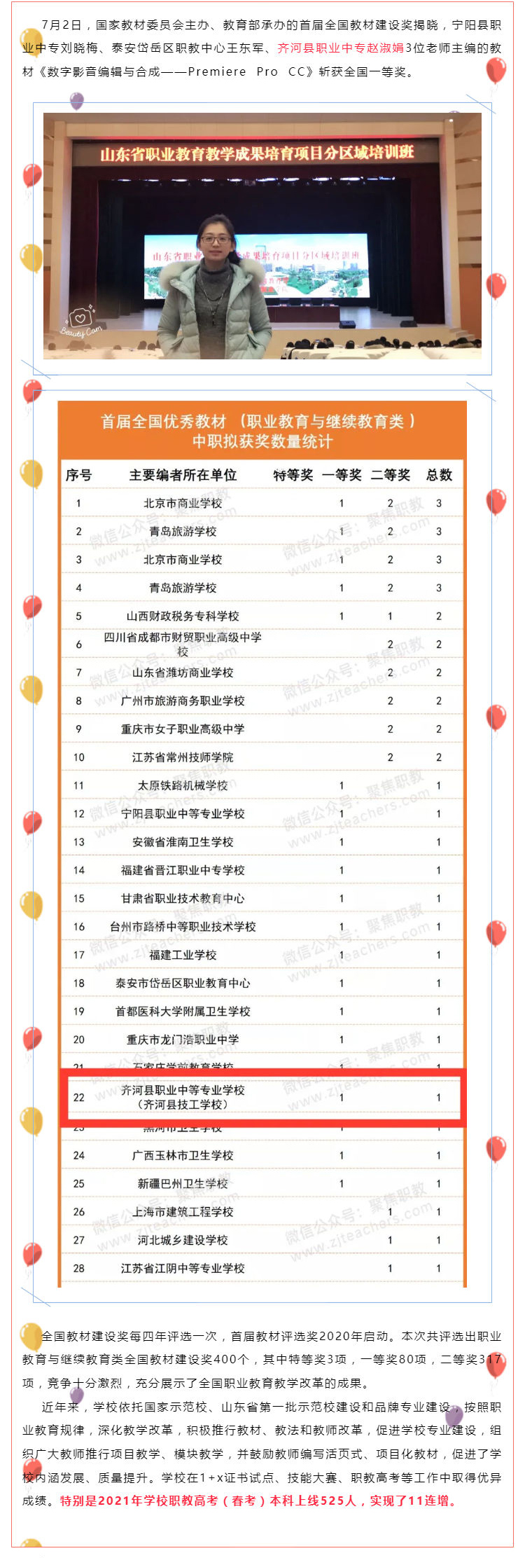 喜报！齐河县职业中专教师赵淑娟参编教材斩获首届全国优秀教材建设奖一等奖_壹伴长图1.jpg